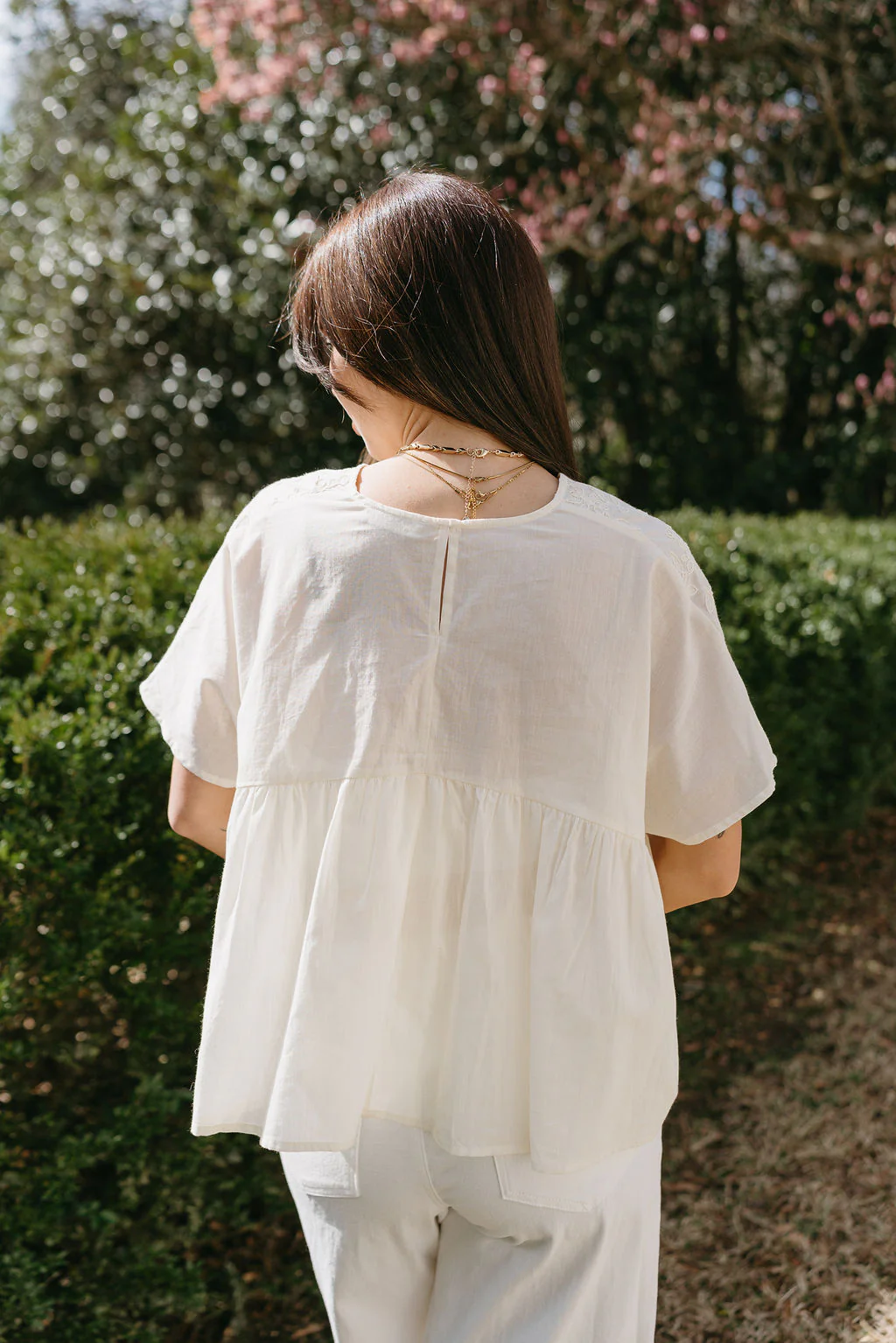 Bonnie Cream Embroidered Floral Top - Image 7
