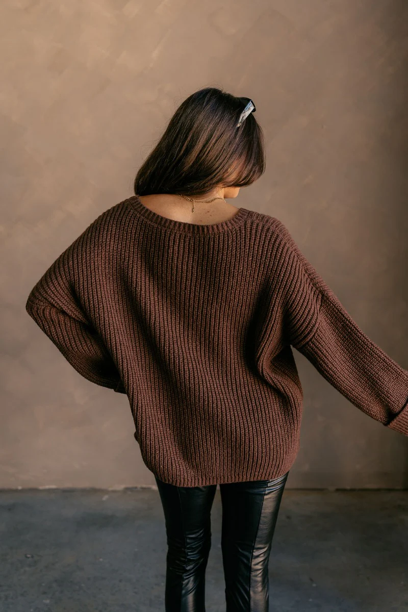 Briana Brown Chest Pocket Sweater - Image 7