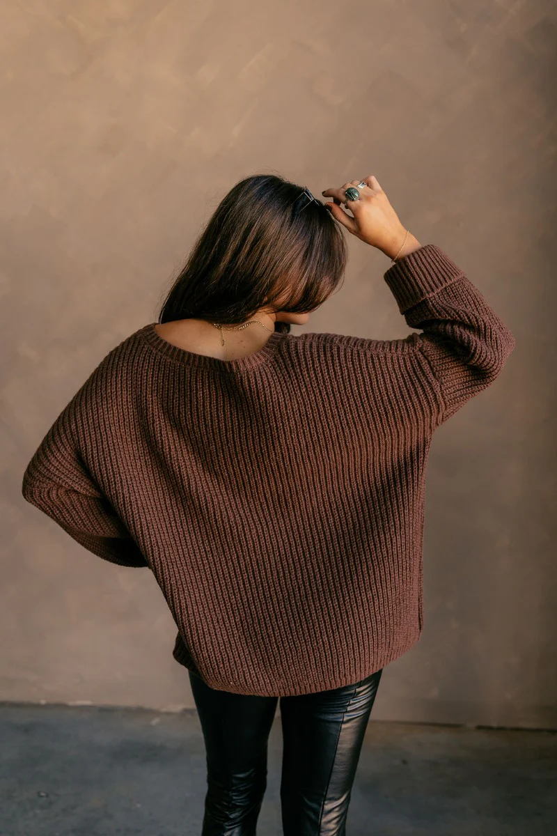 Briana Brown Chest Pocket Sweater - Image 8