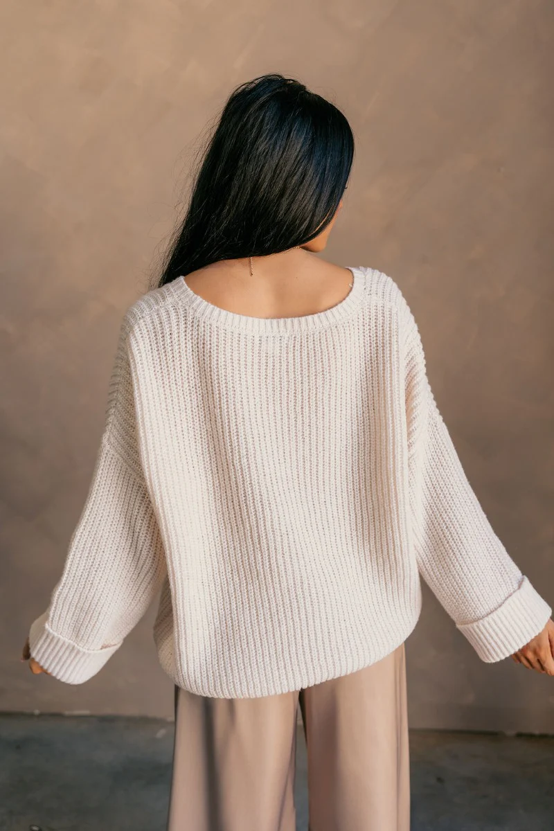 Briana Off White Chest Pocket Sweater - Image 6