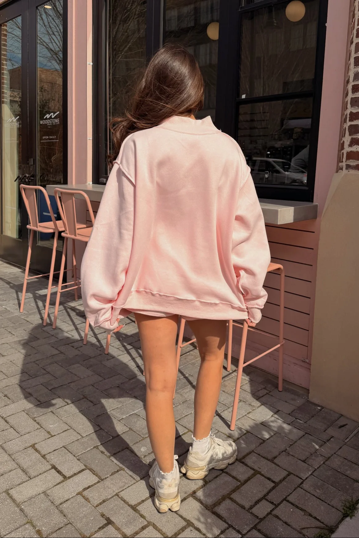 Bridgette Light Pink Mock Neck Sweatshirt - Image 4