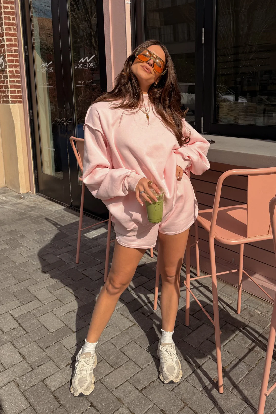 Bridgette Light Pink Mock Neck Sweatshirt - Image 9