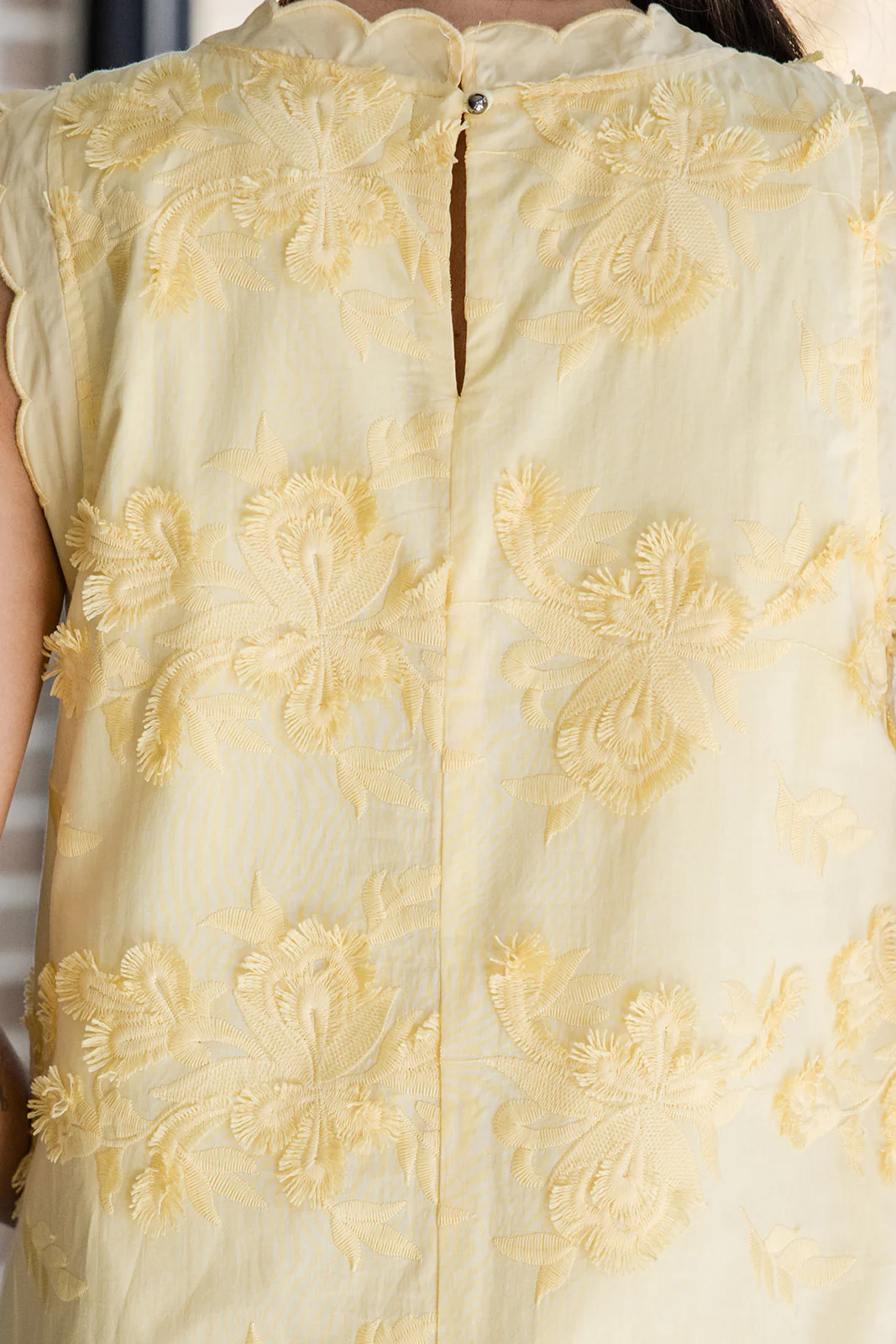 Briella Yellow 3D FLoral Mini Dress - Image 6