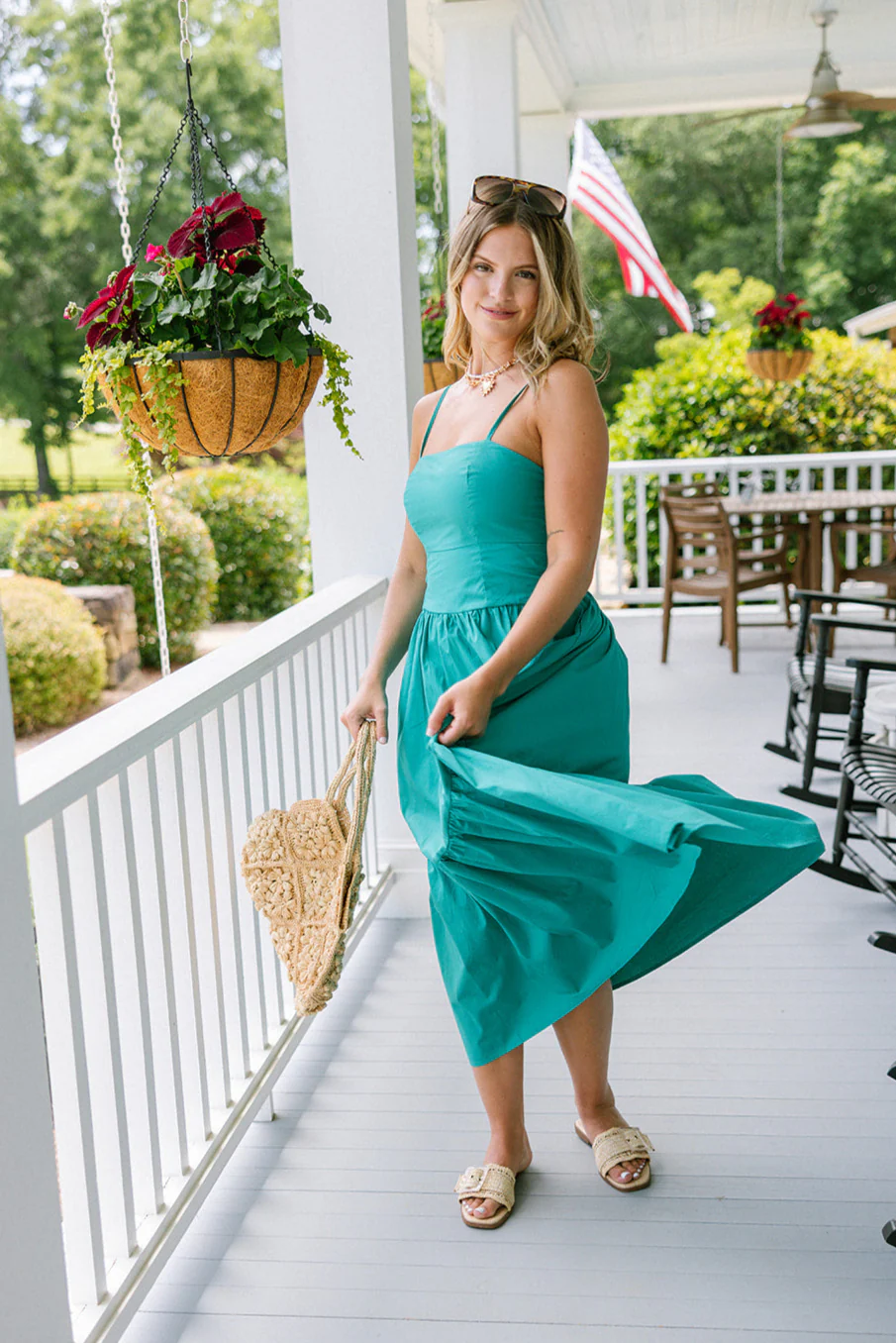 Brinley Jade Green Tiered Midi Dress - Image 2