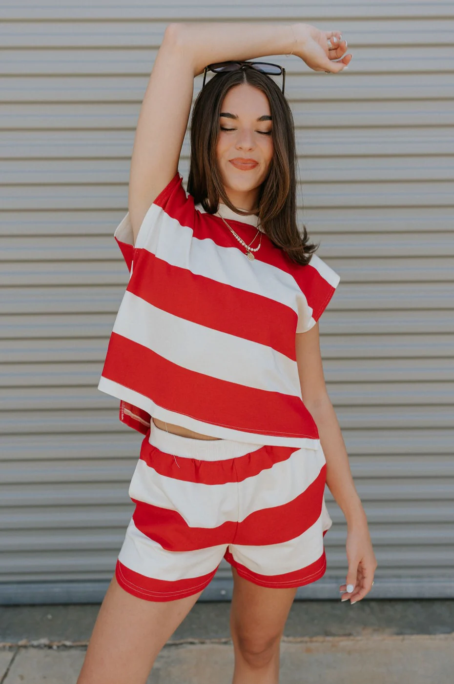 Bristol Red & White Stripe Sleeveless Top
