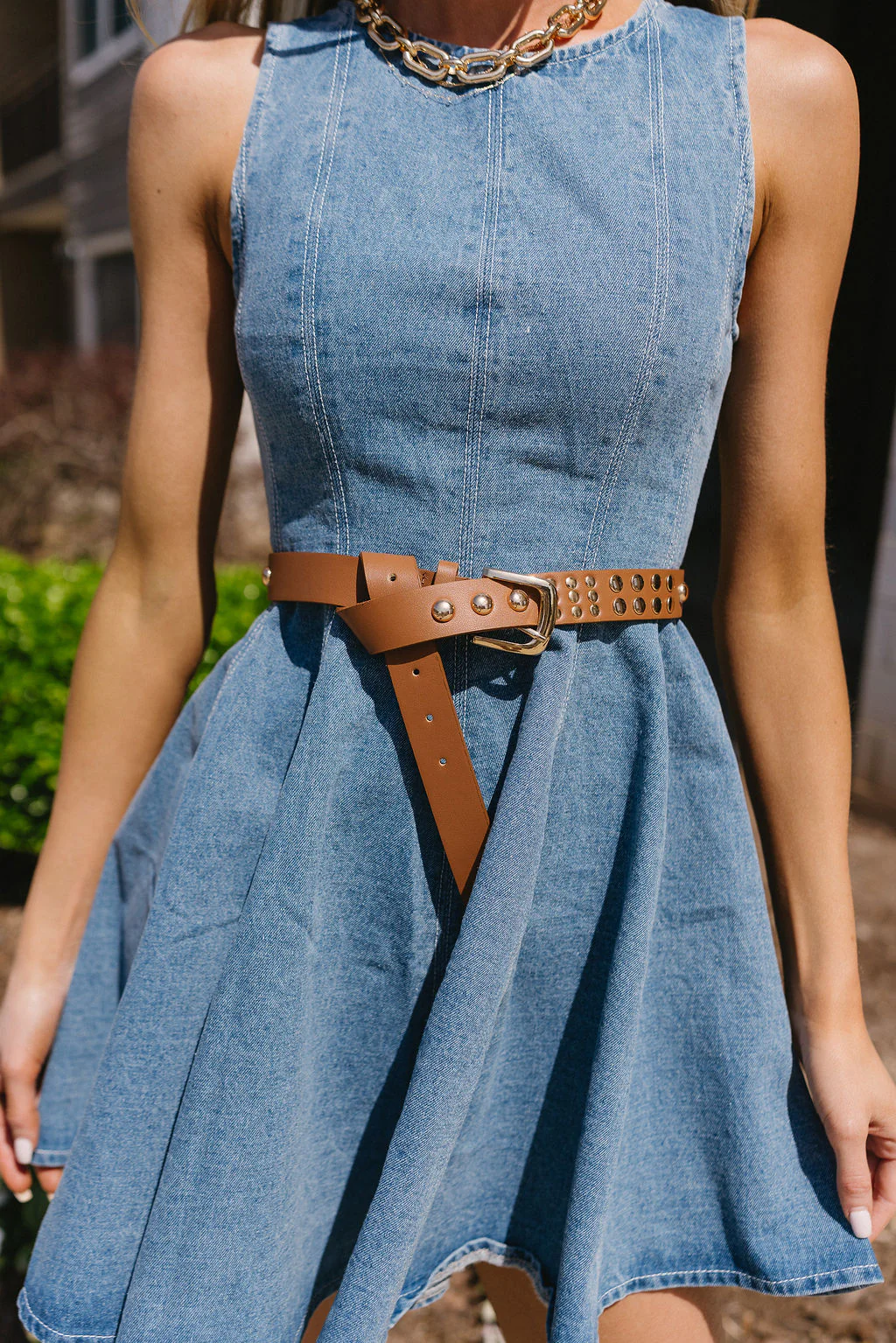 Britney Denim Flare Mini Dress - Image 2