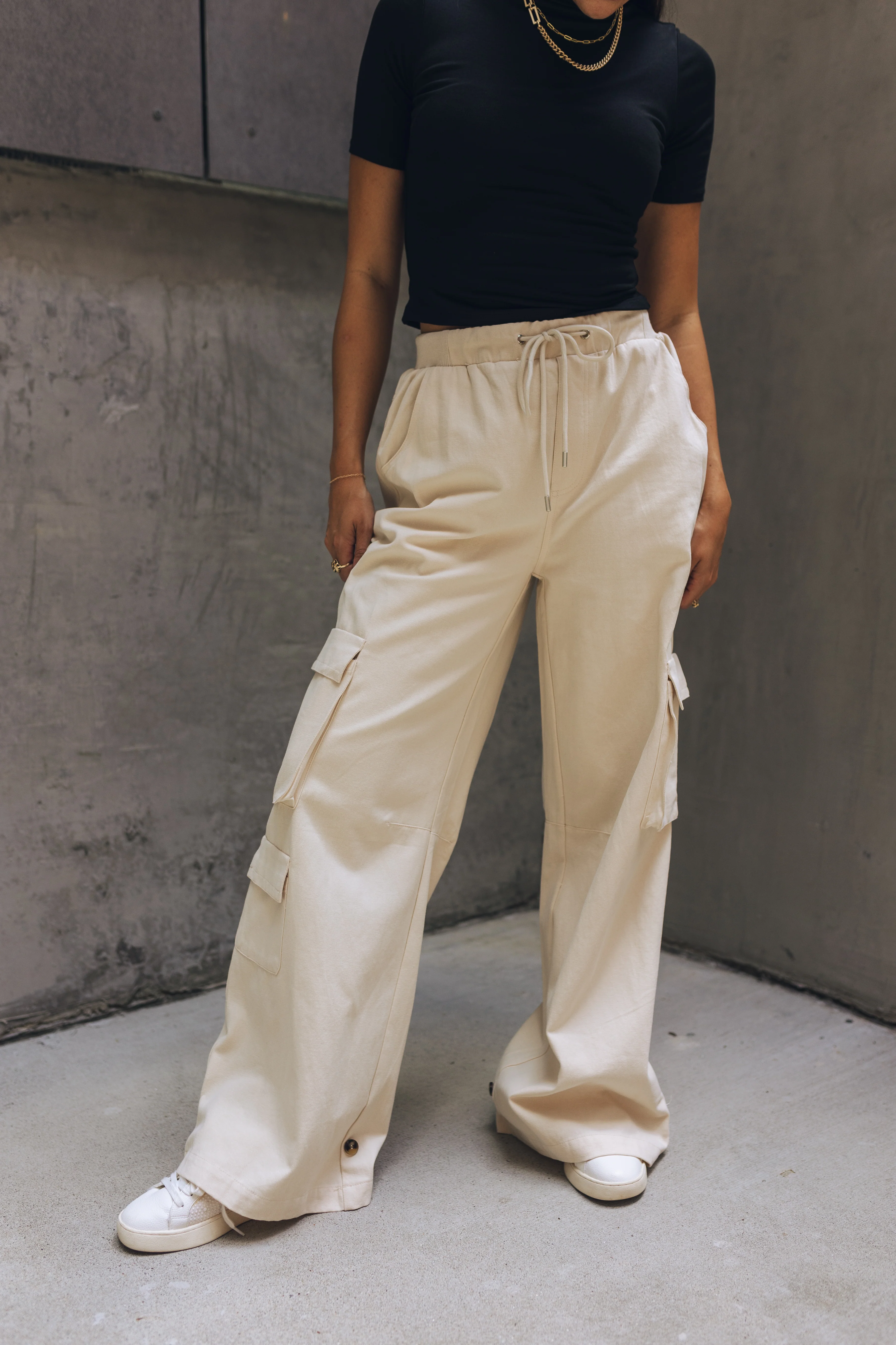 Brooke Beige Cargo Pants