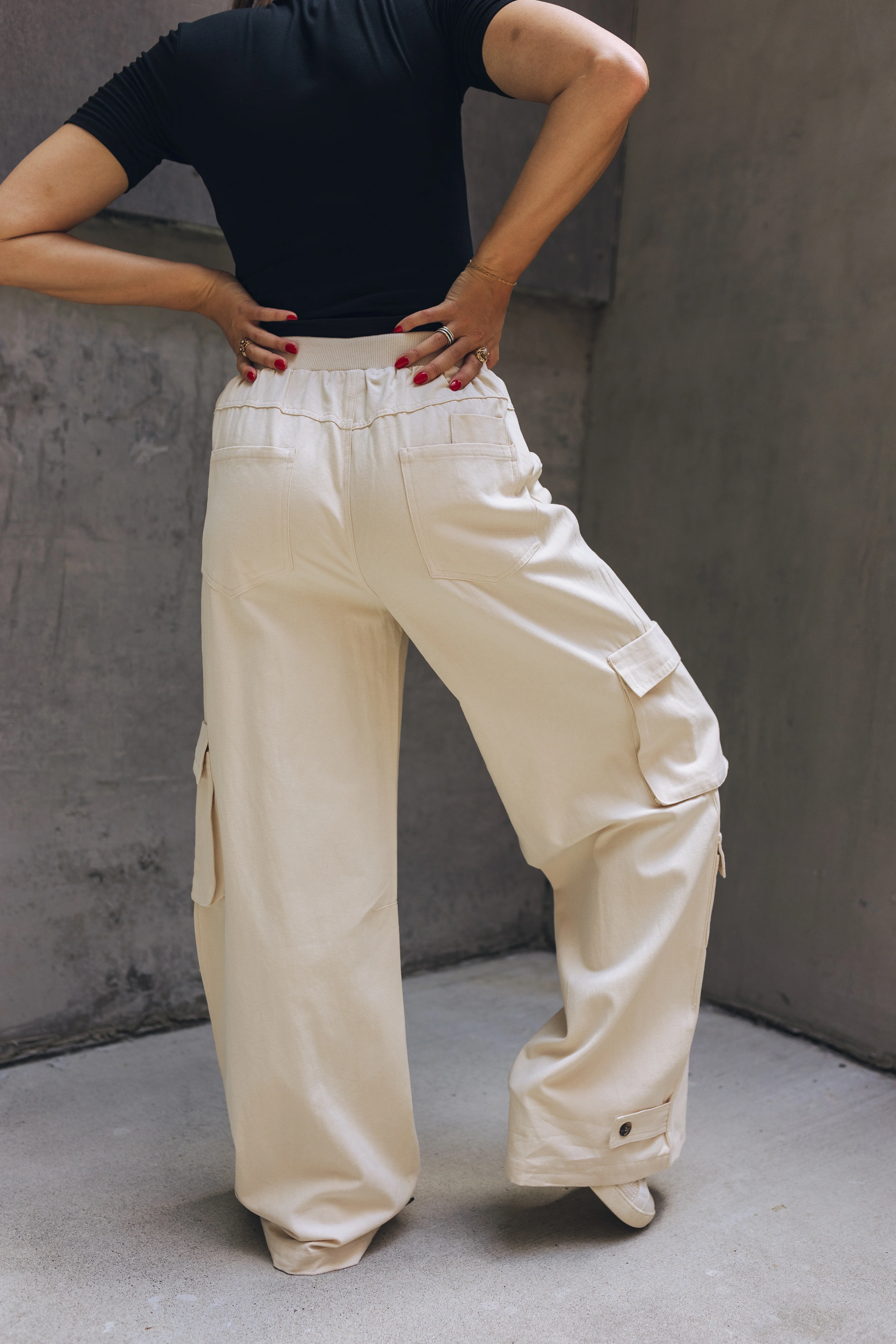 Brooke Beige Cargo Pants - Image 4