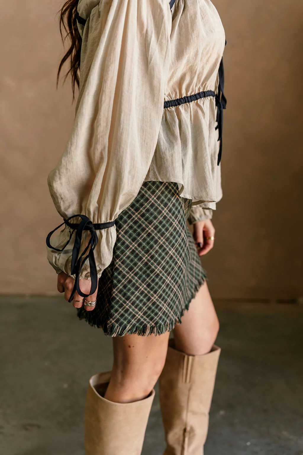 Brooklyn Dusty Sage & Navy Ties Top - Image 7