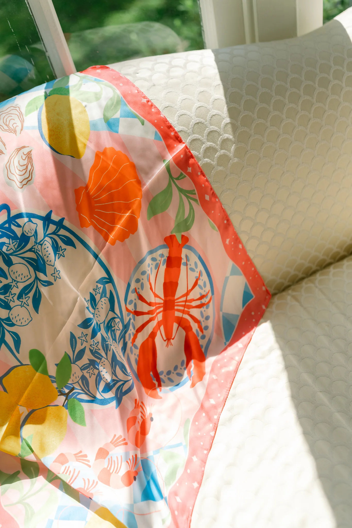Coastal Printed Satin Scarf