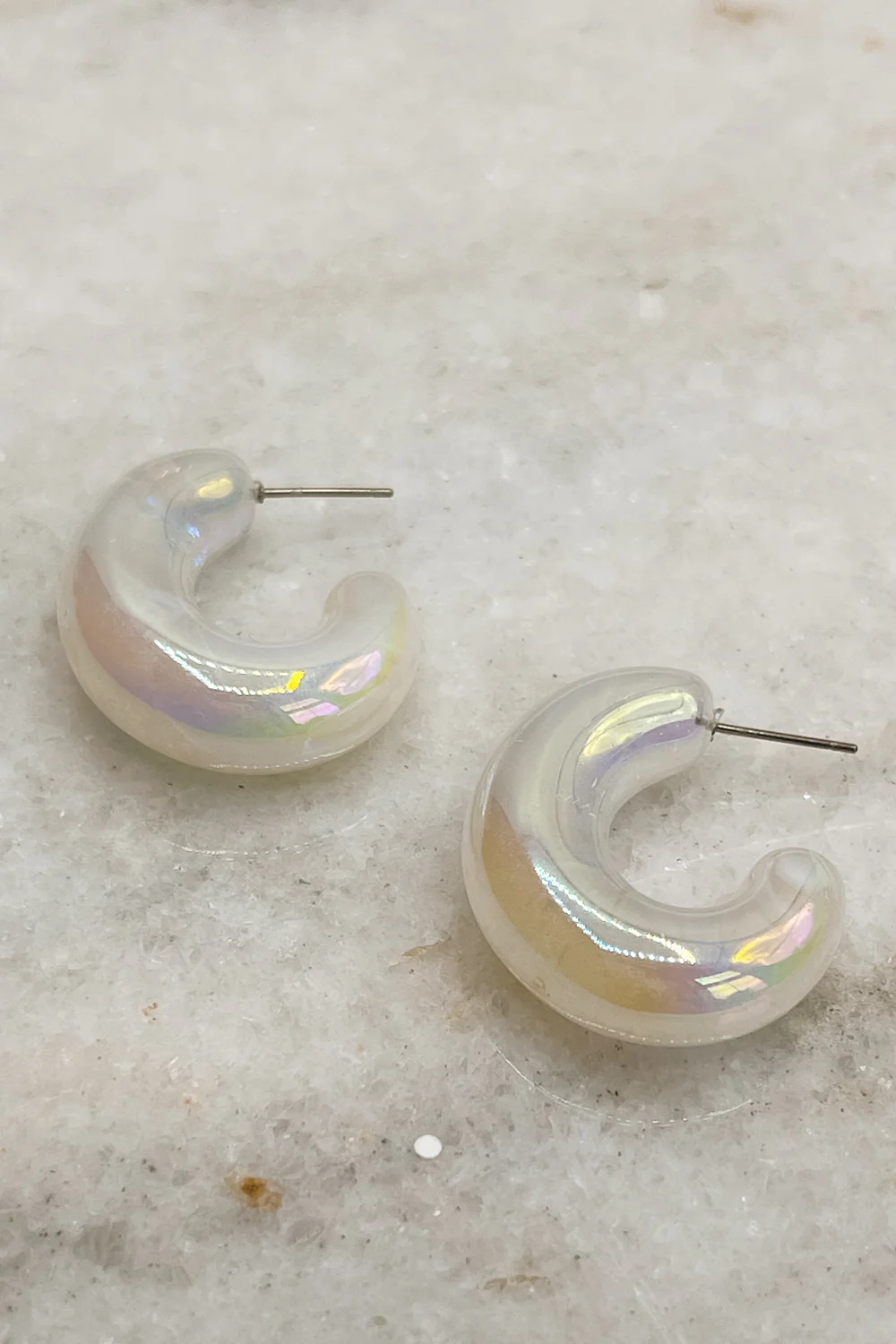 Calista Iridescent Scoop Hoop Earrings - Image 2