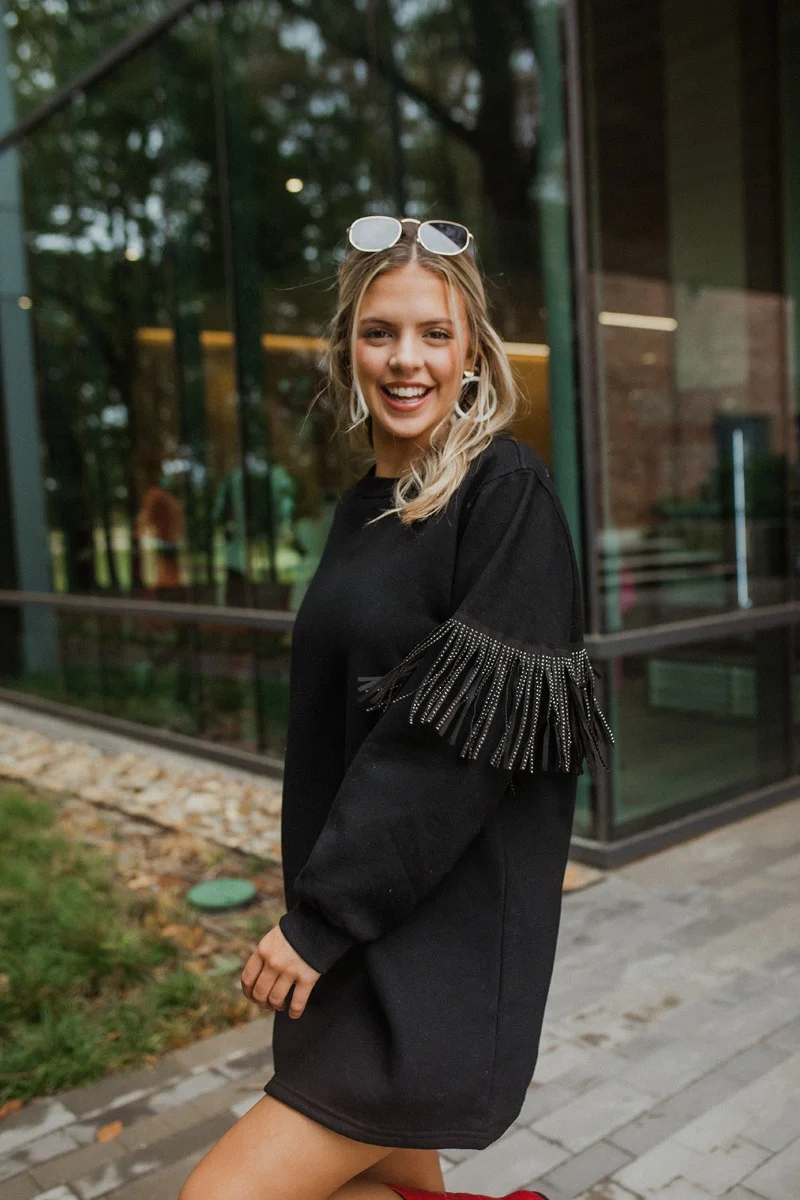 Call Me Rhinestone Fringe Dress - Image 3