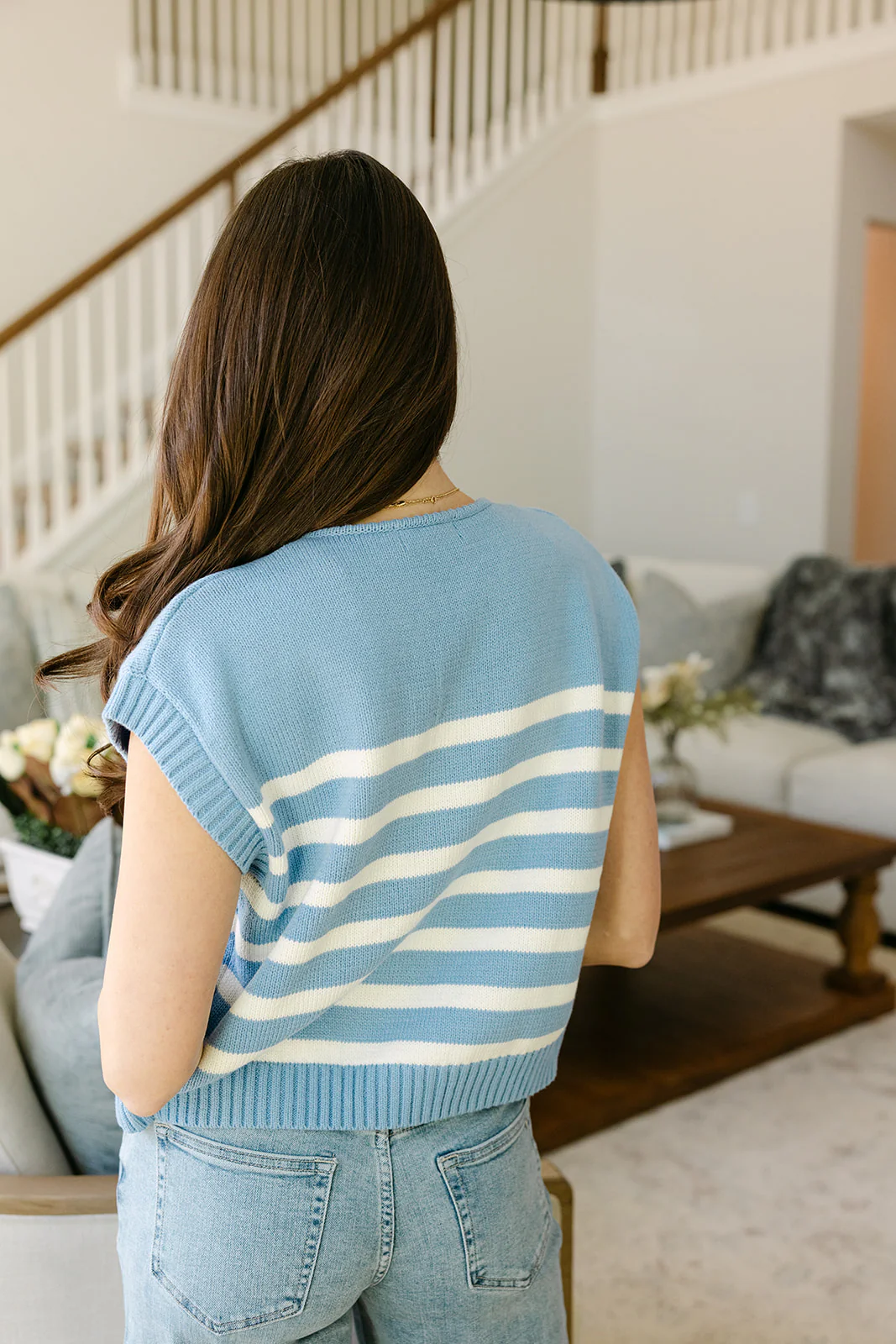 Calla Blue & White Striped Tank Top - Image 8