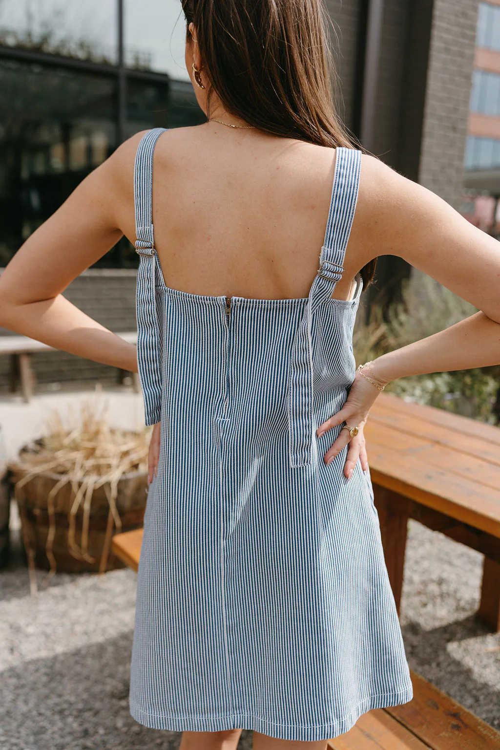Callie Navy & White Stripe Dress - Image 7