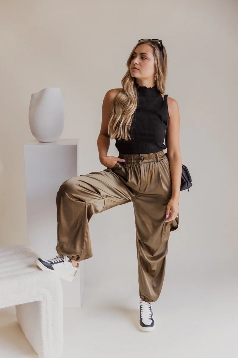 Cameron Satin Cargo Joggers
