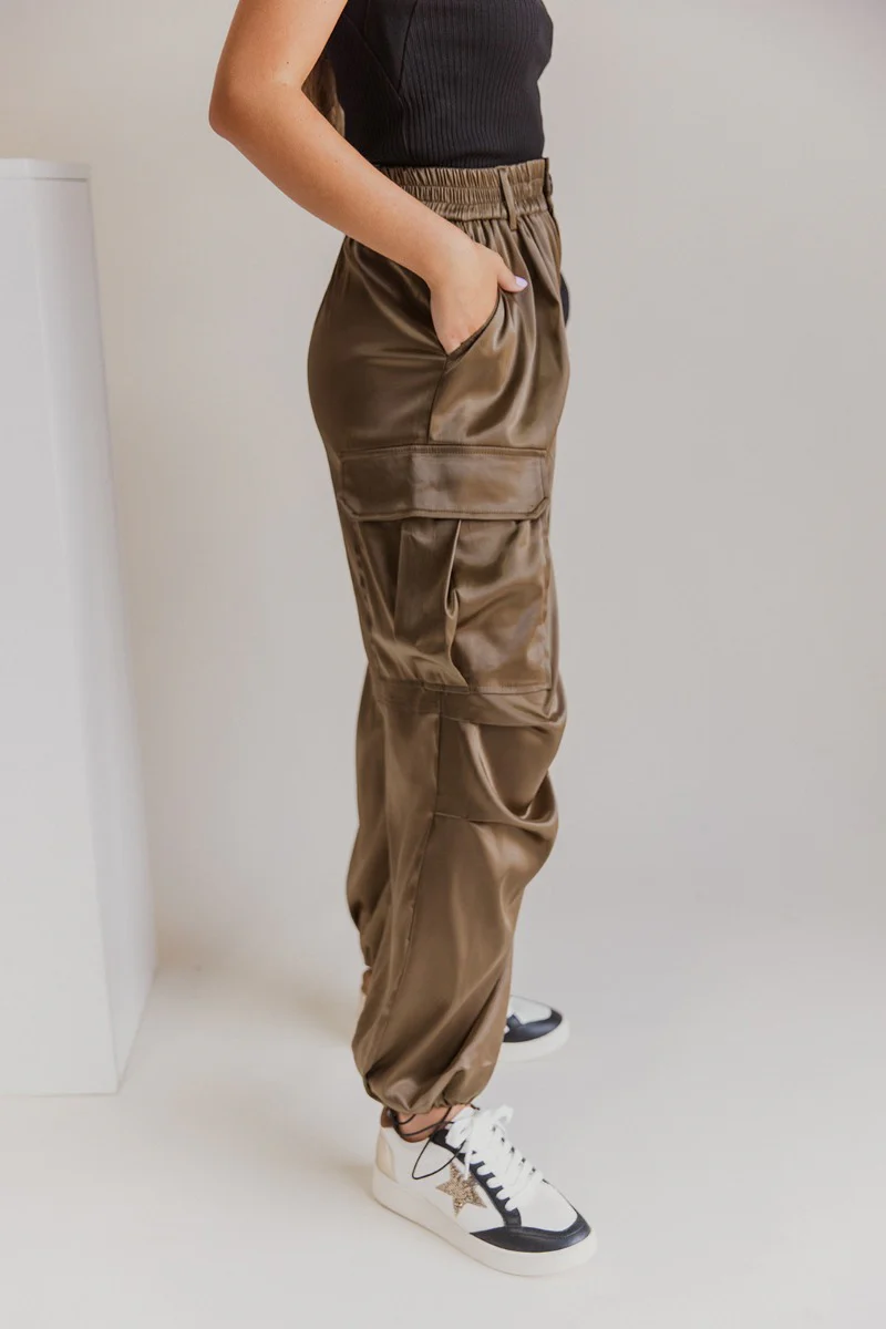 Cameron Satin Cargo Joggers - Image 3