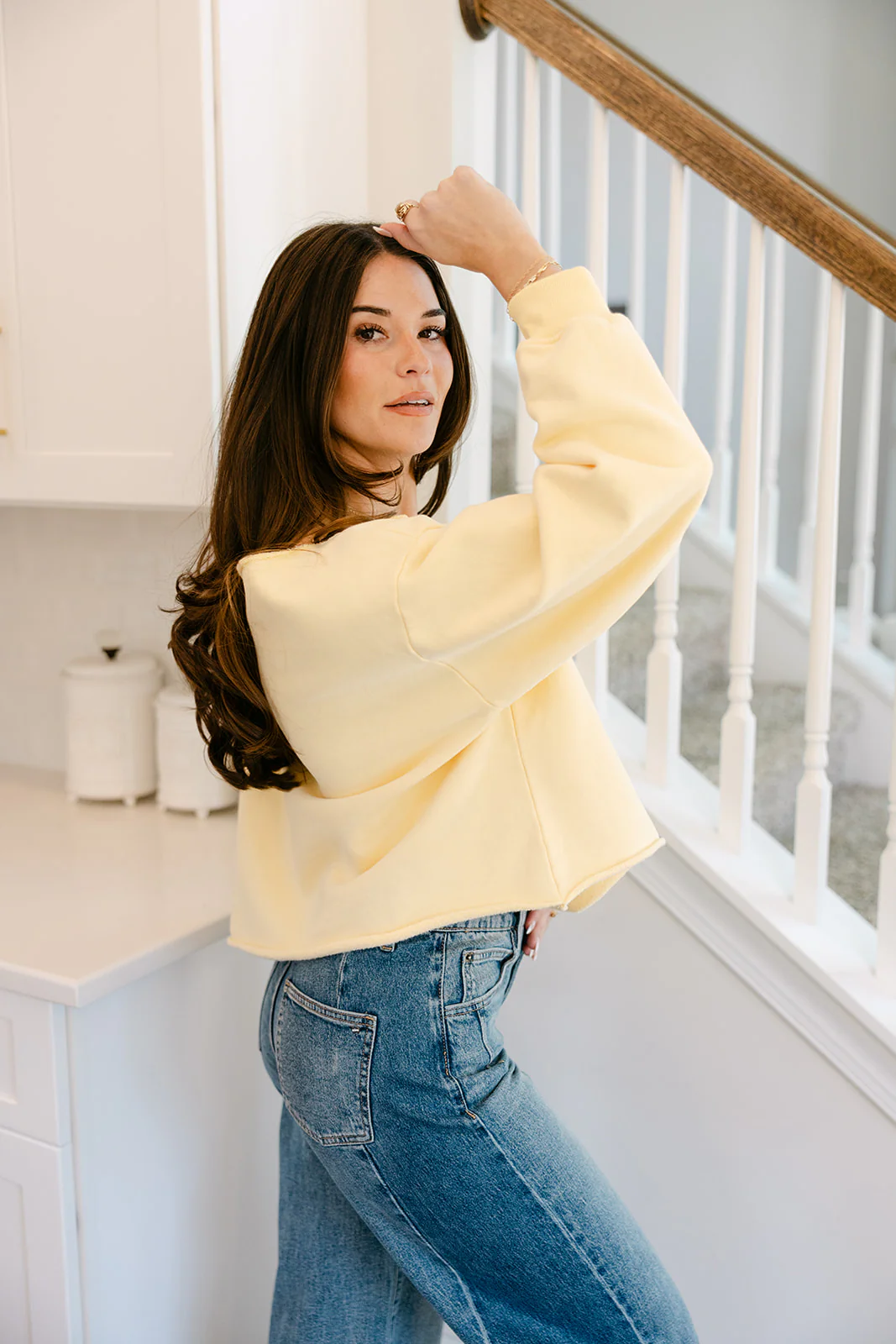 Camila Soft Yellow Scoop Neck Pullover - Image 8