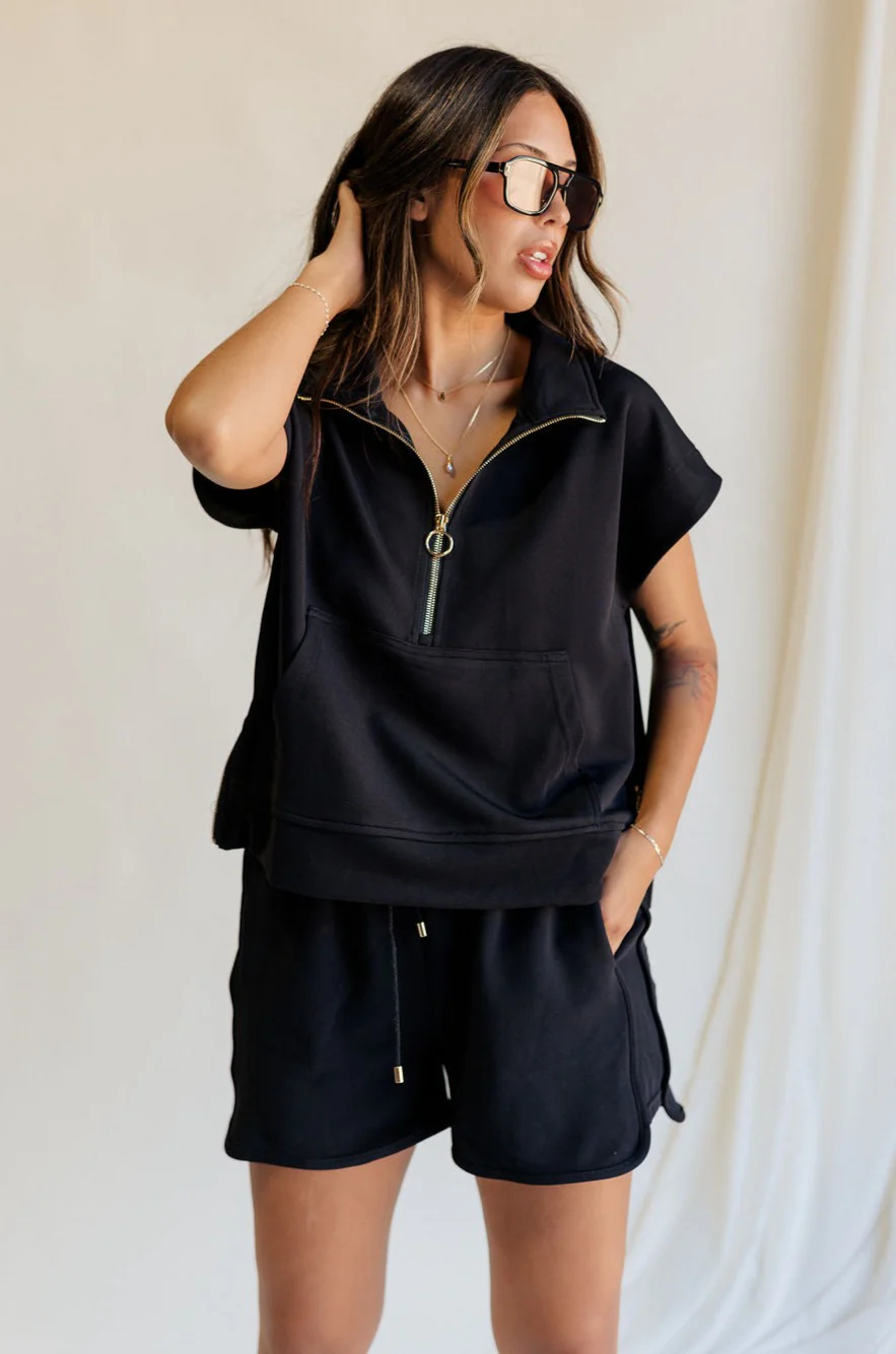 Camilla Black & Gold Short Sleeve Top
