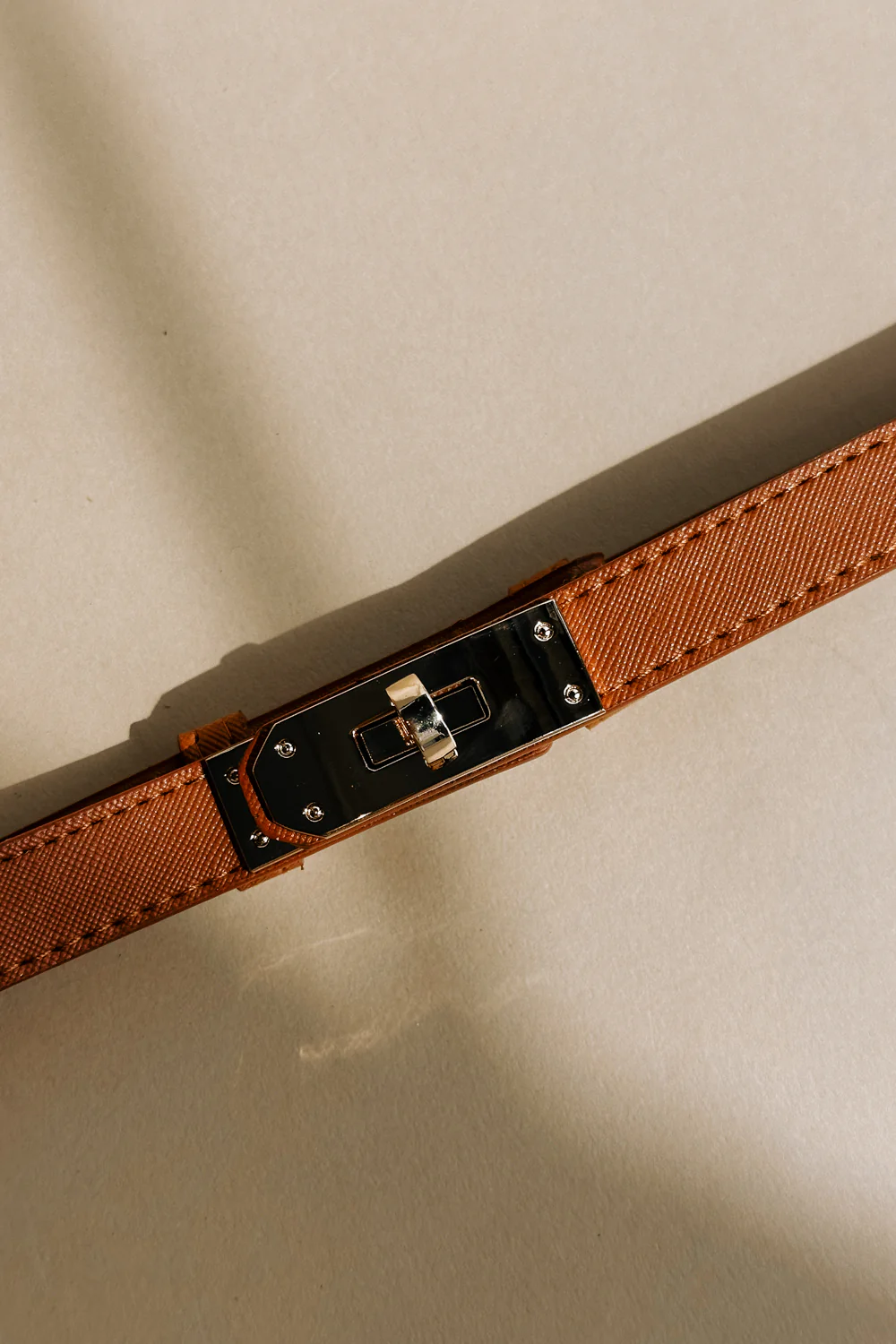 Camilla Brown & Gold Rectangle Buckle Belt - Image 2