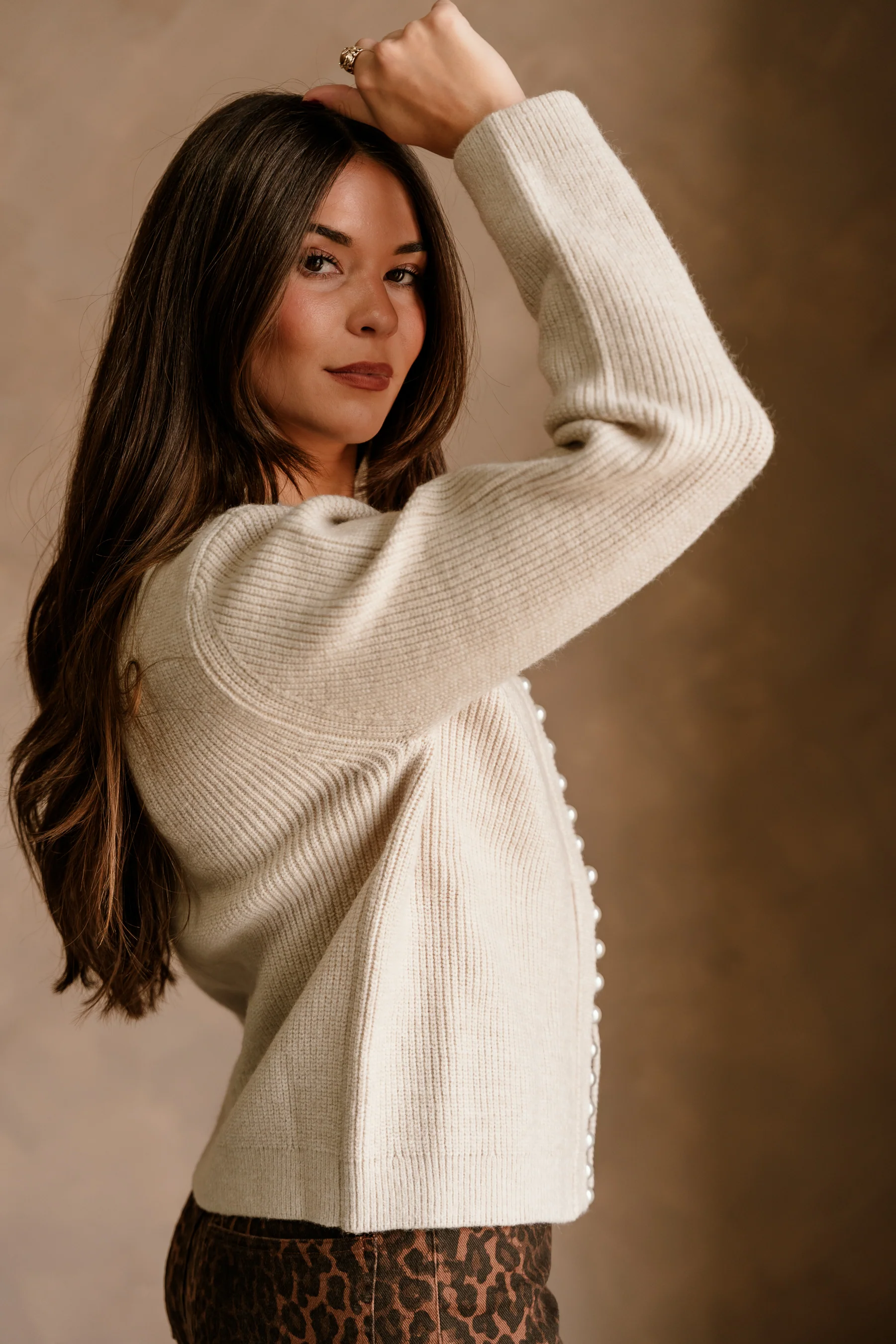Camille Ivory & Pearl Knit Cardigan - Image 3