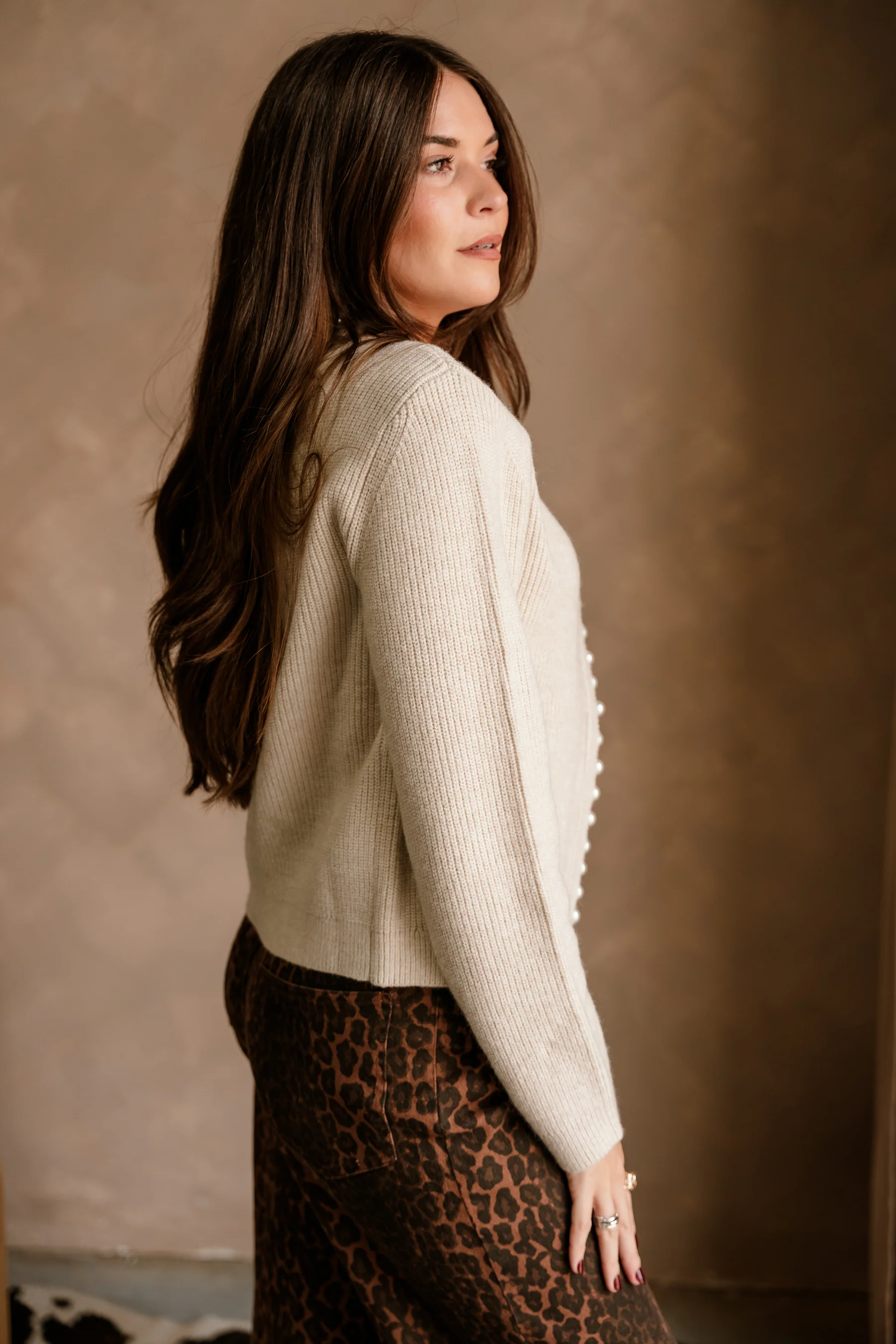 Camille Ivory & Pearl Knit Cardigan - Image 9