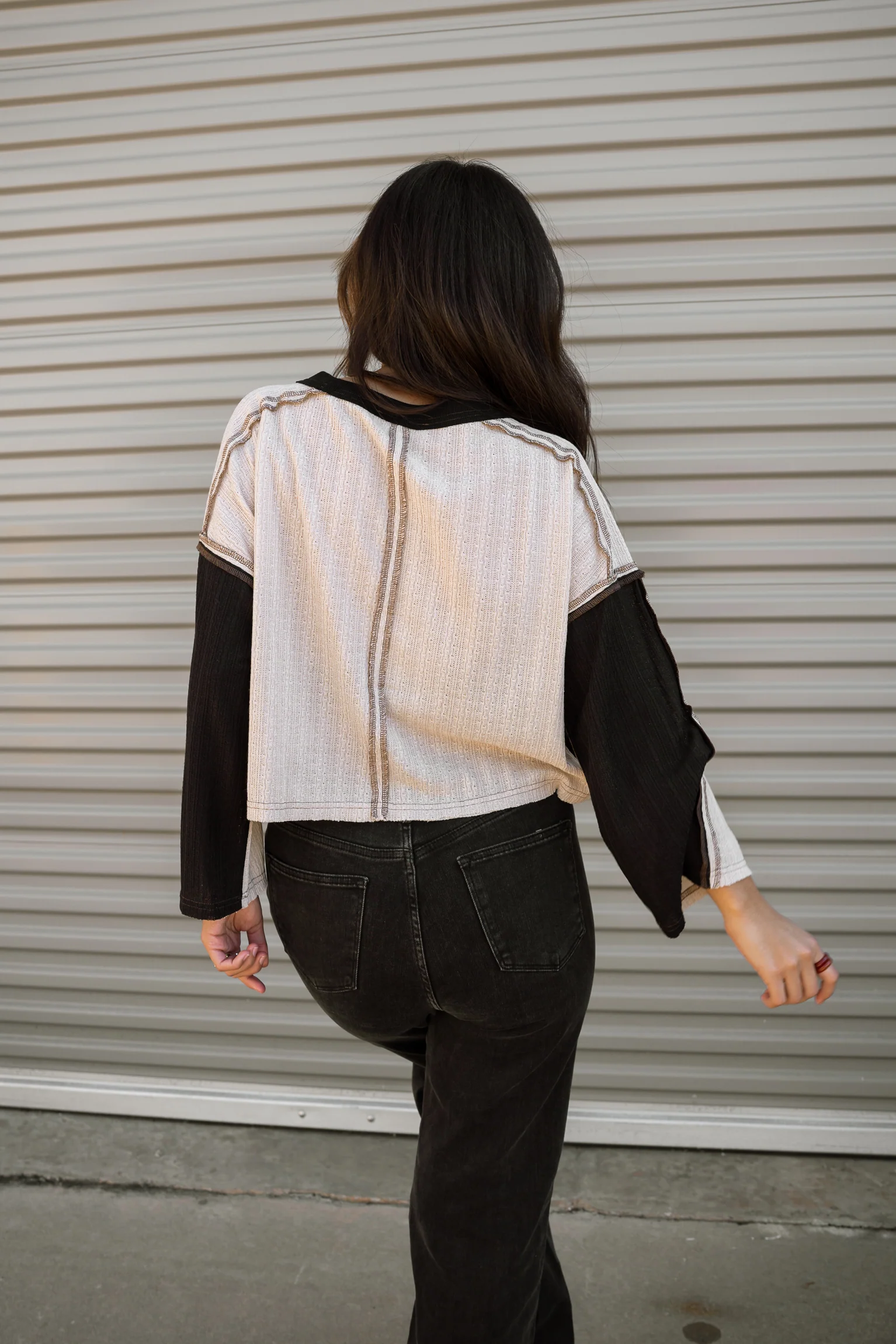 Cammie Cream & Black Color Block Top - Image 6