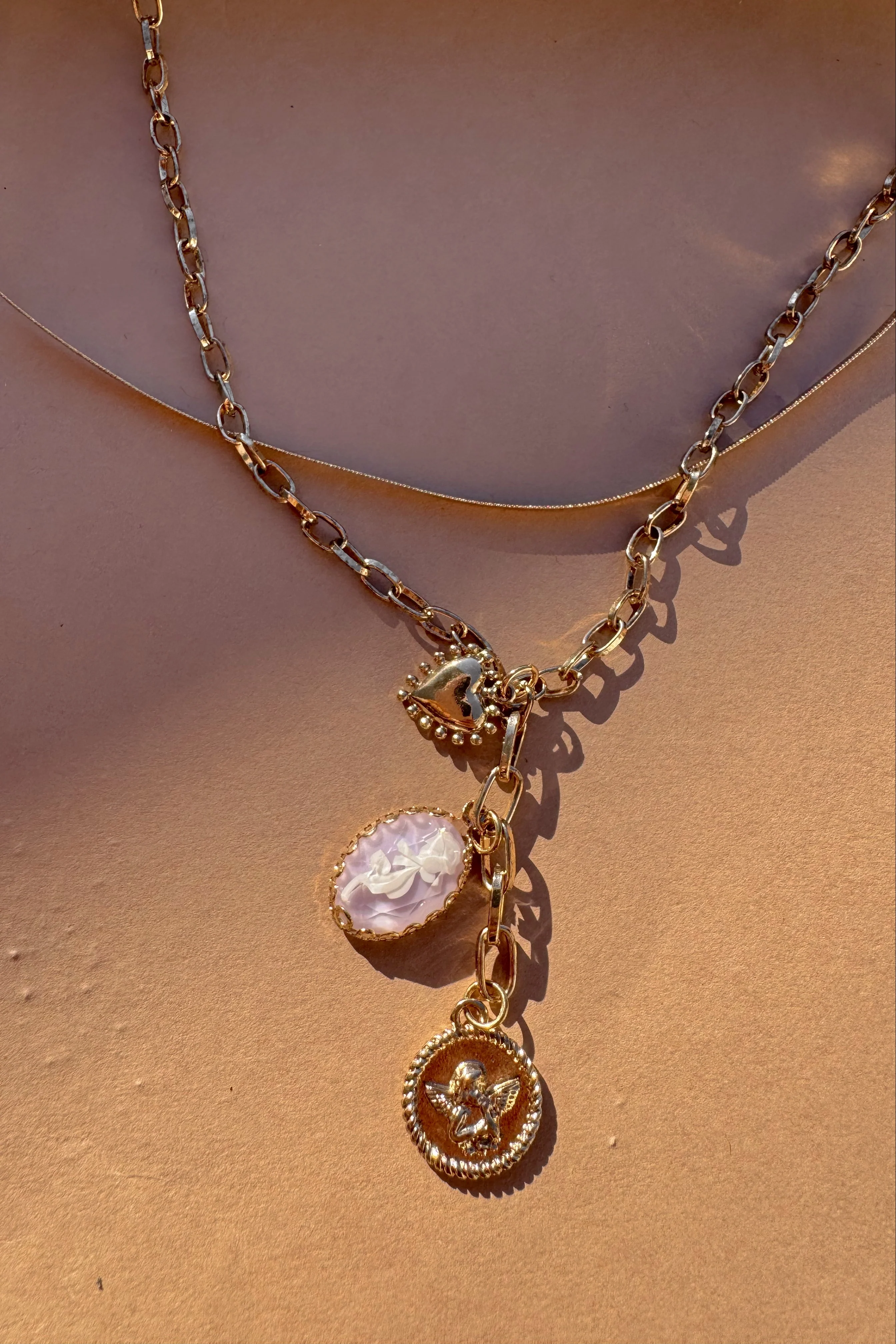 Candie Gold Layered Medallion Necklace