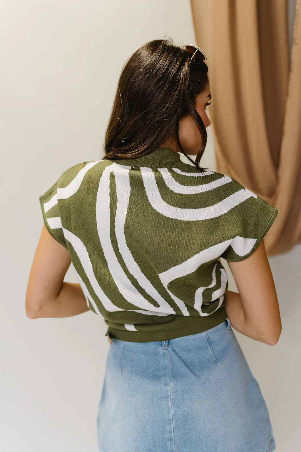 Carinna Moss & White Swirl Sweater - Image 5