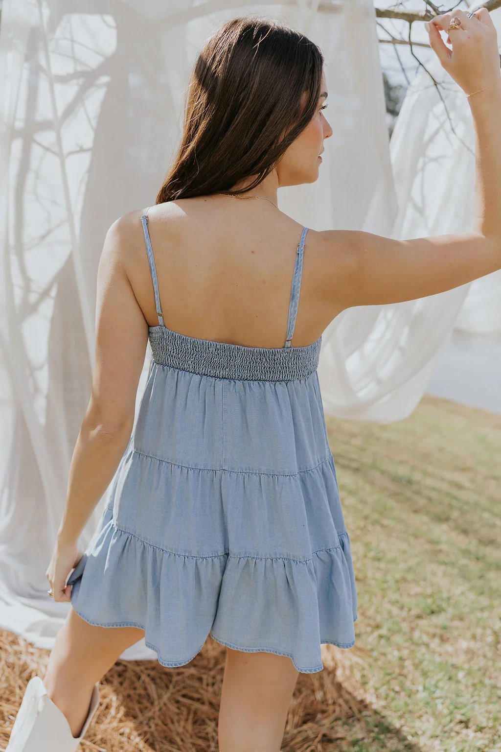Carla Chambray Sleeveless Romper - Image 3