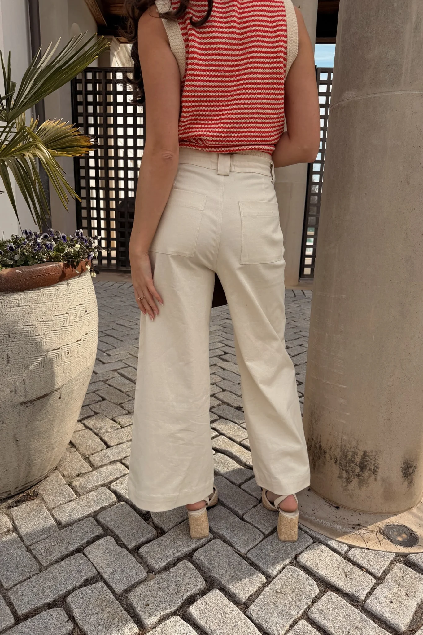 Carmen Ecru Tie Waist Pants - Image 4