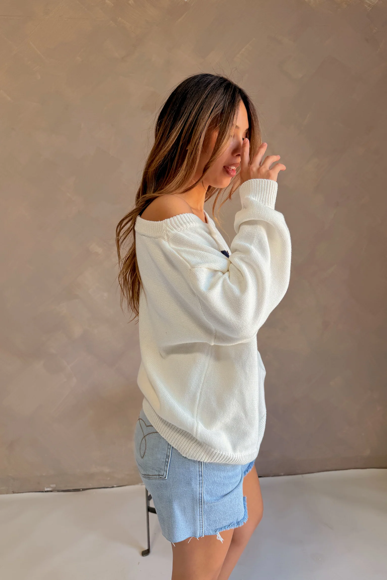 Caroline American Flag Off White Sweater - Image 2