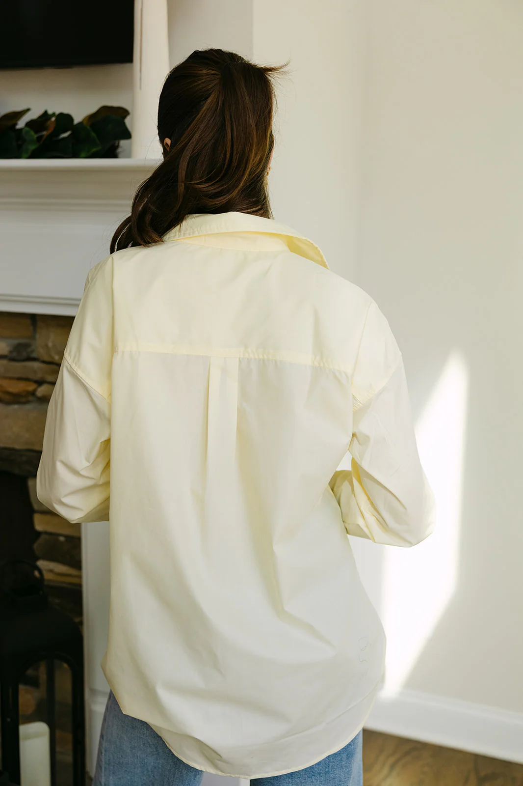 Caroline Pale Yellow Button Up Top - Image 3