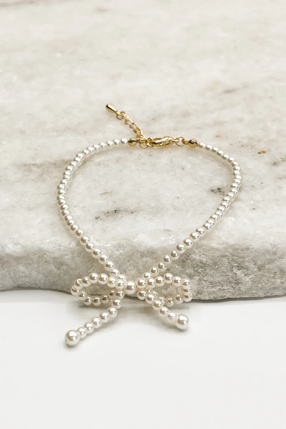 Caroline Pearl Beaded Bow Bracelet