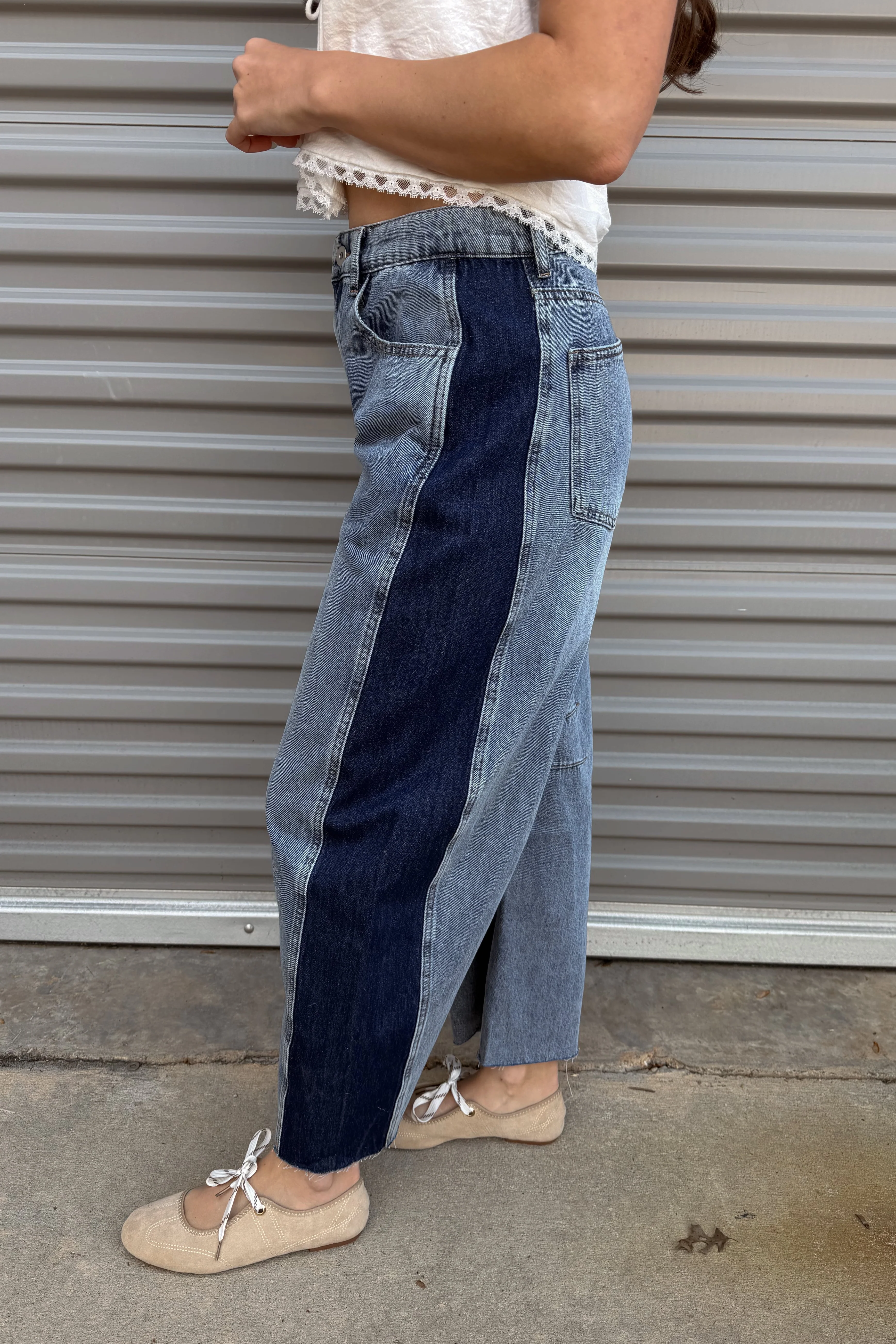 Carson Side Panel Barrel Leg Jeans - Image 3