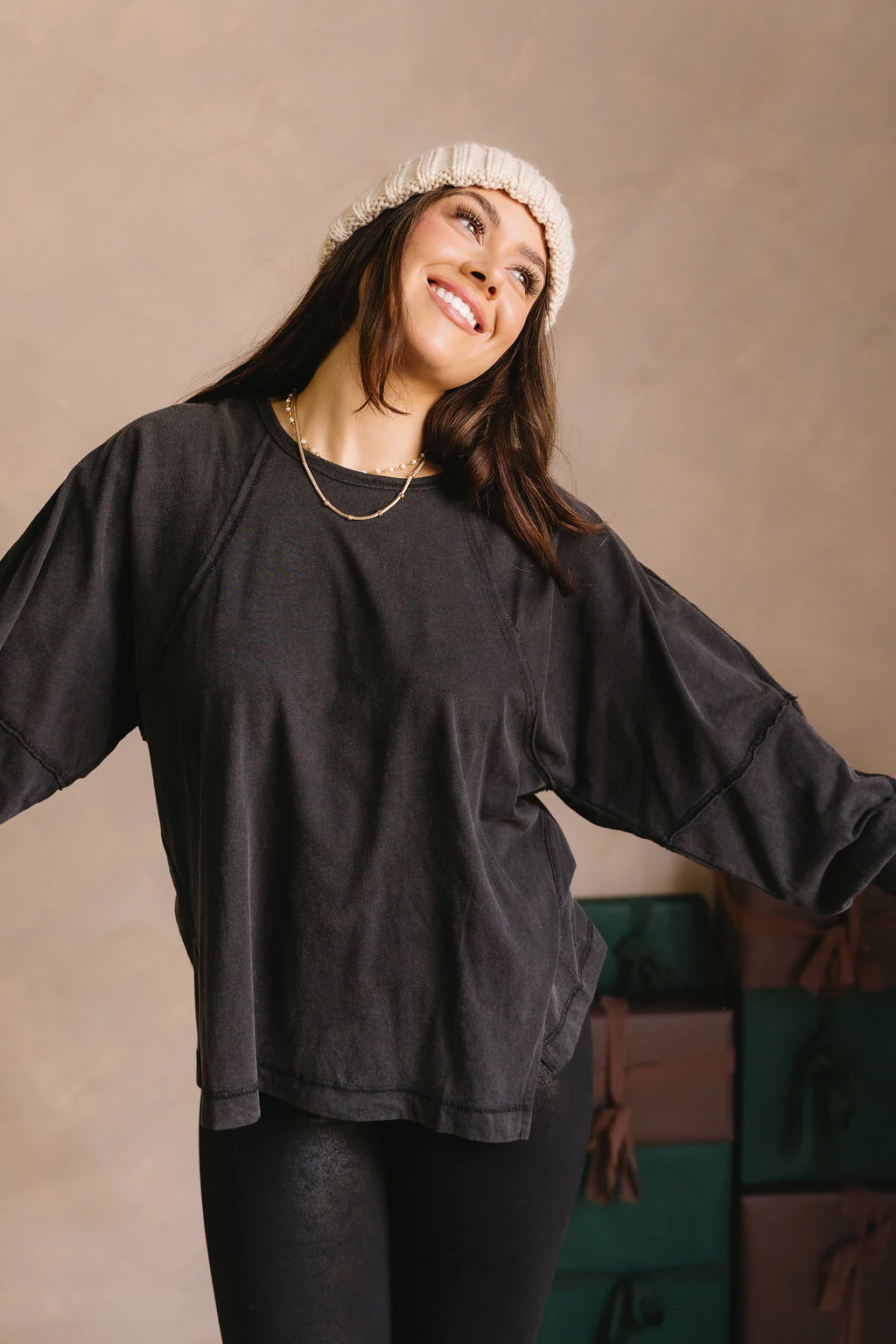 Carter Washed Black Side Slit Tee - Image 4