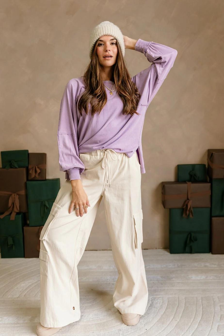 Carter Washed Lavender Side Slit Tee - Image 7