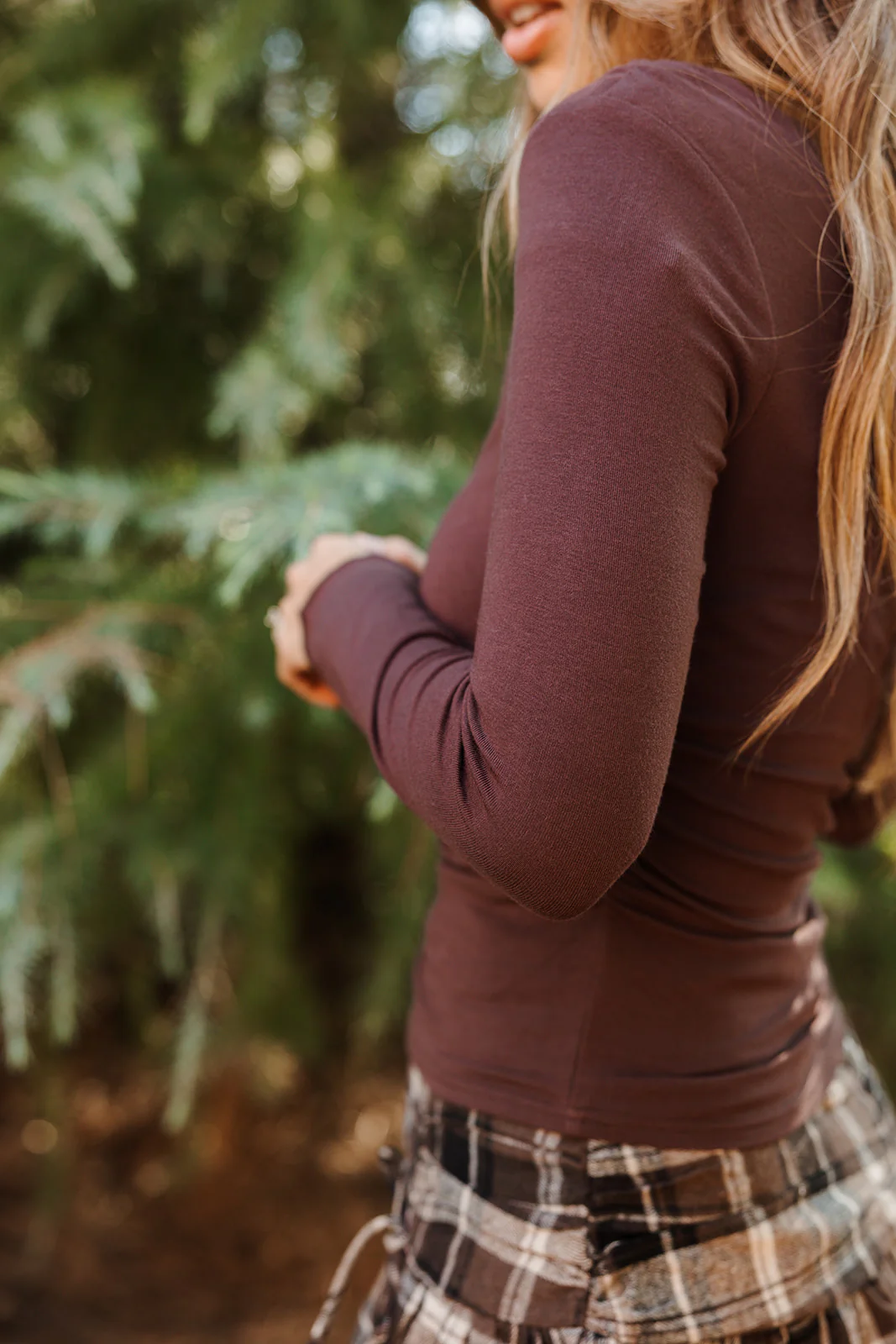 Casey Brown Ruched Long Sleeve Top - Image 5