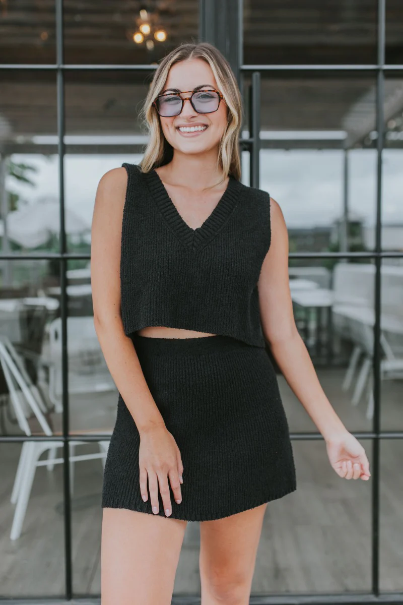 Catalina Sweater Tank in Black - Image 2