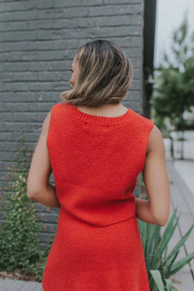Catalina Sweater Tank in Red - Image 3