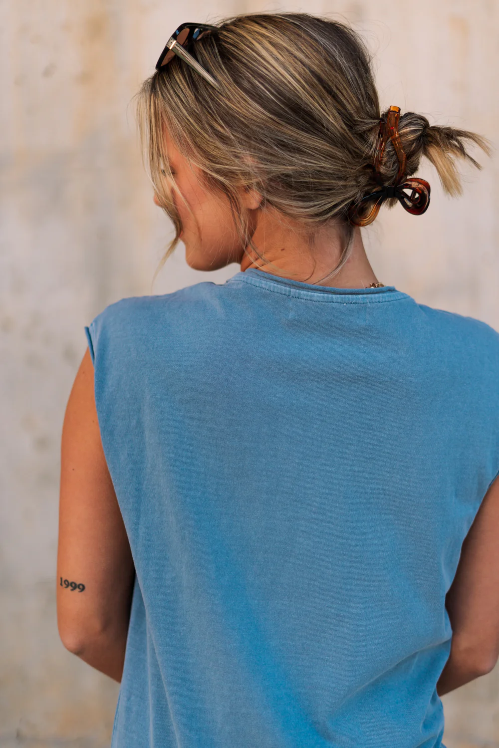 Celia Blue Knit Mini Dress - Image 4