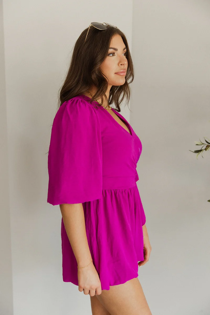 Celia Romper in Magenta - Image 5