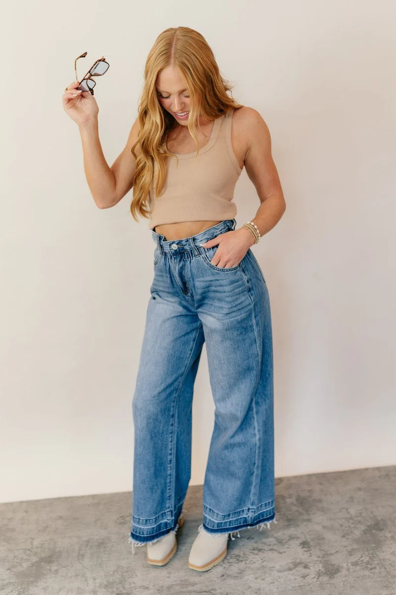 Ceros: Billie Wide Leg Paper Bag Jeans - Image 2