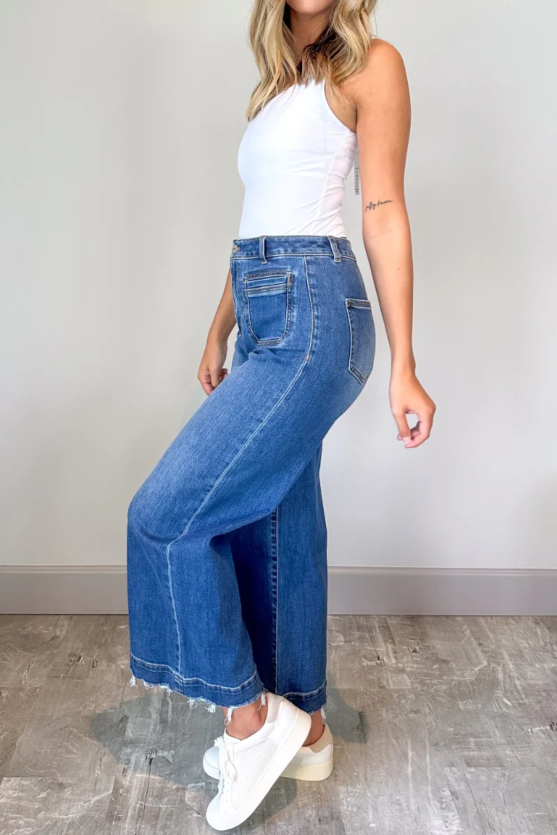 Ceros: Florence Medium Wash Wide Leg Jeans - Image 6