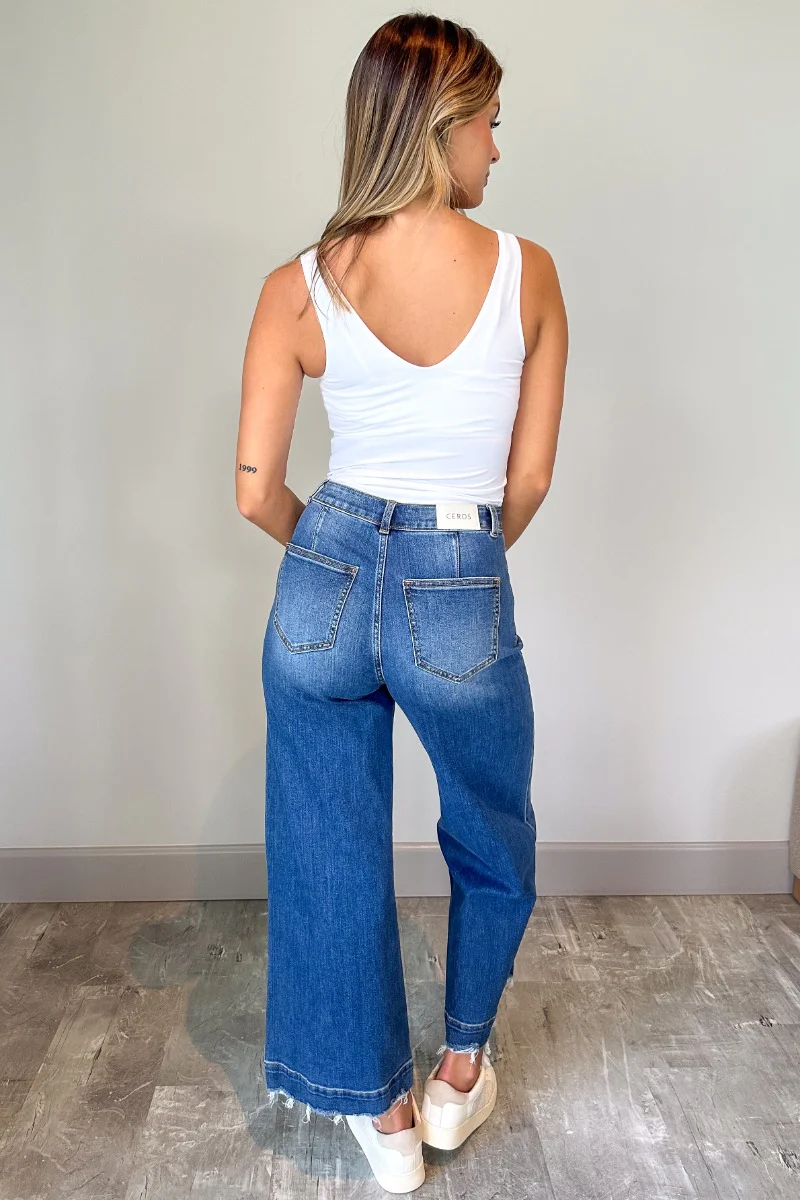 Ceros: Florence Medium Wash Wide Leg Jeans - Image 8