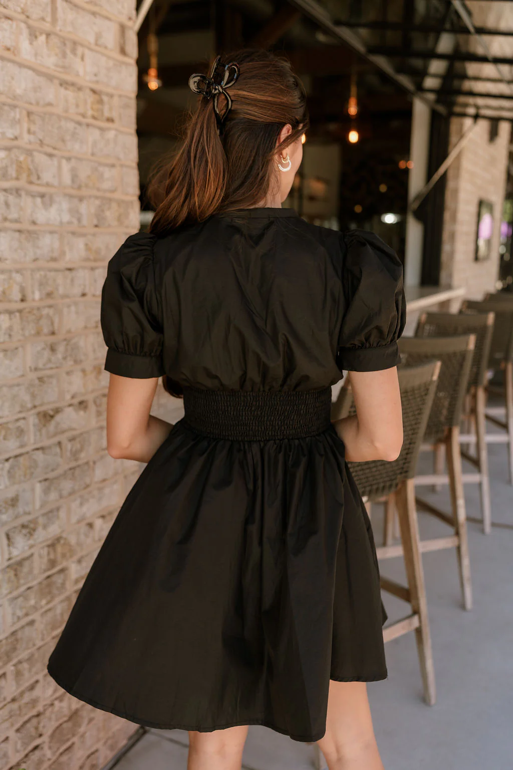 Charlee Black Zip-Up Flare Mini Dress - Image 4