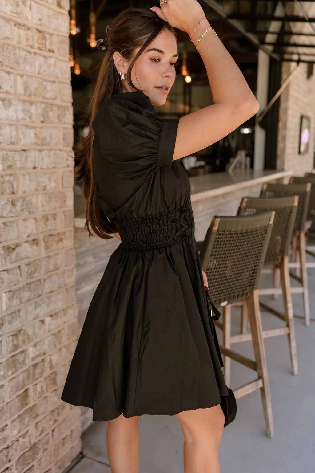 Charlee Black Zip-Up Flare Mini Dress - Image 9
