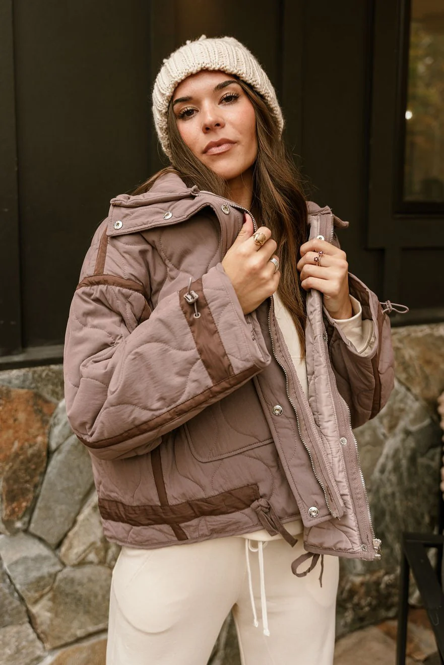 Charlotte Mocha Quilted Puffer Jacket