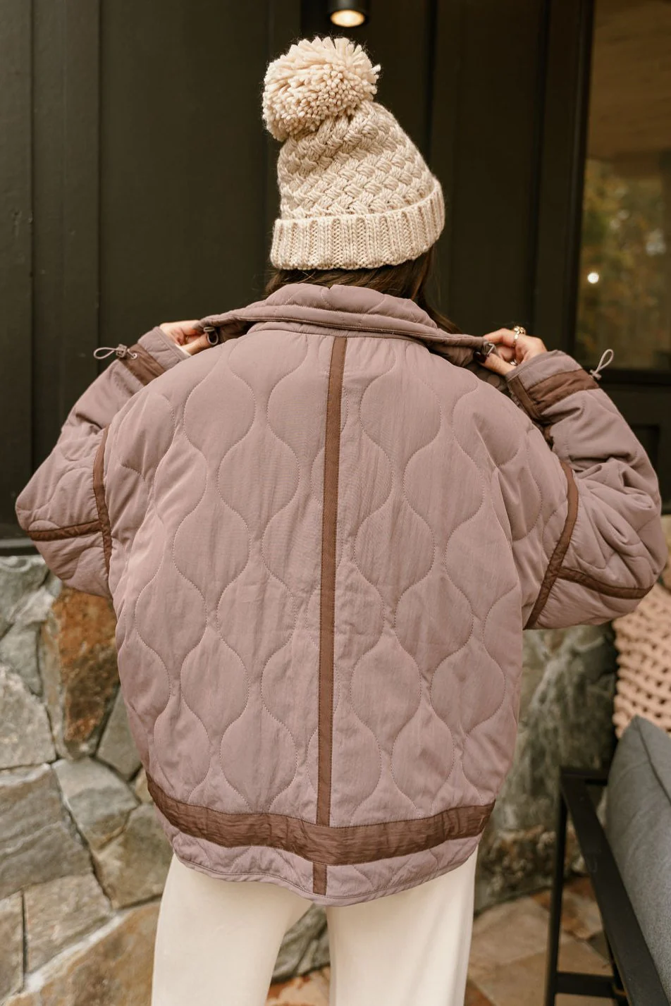 Charlotte Mocha Quilted Puffer Jacket - Image 10