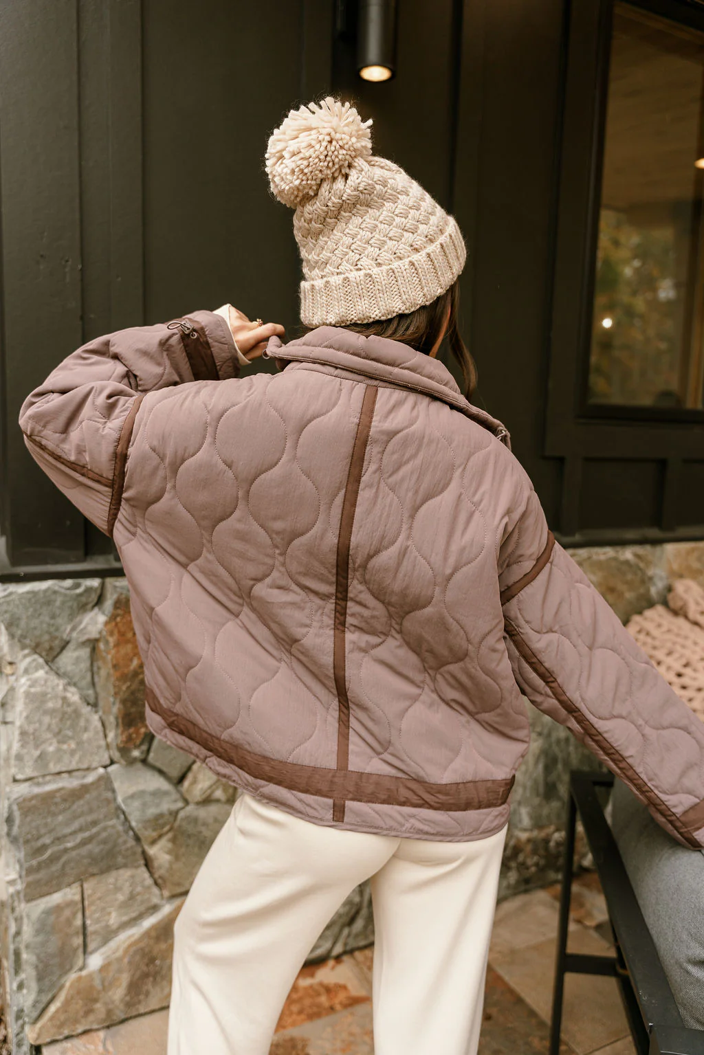 Charlotte Mocha Quilted Puffer Jacket - Image 11