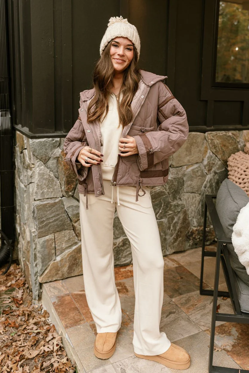Charlotte Mocha Quilted Puffer Jacket - Image 2